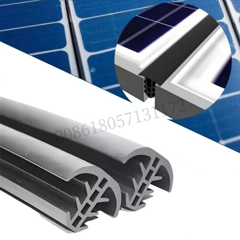 Kundenspezifischer Solar-Dichtungsstreifen, Gummi-Kunststoff-Dichtungsstreifen, wasserdicht, wetterfest für Photovolt-IC-Panel, Solarmodule, Gewächshäuser Image