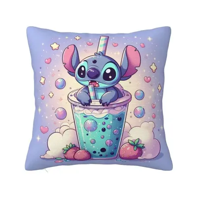Benutzerdefinierte Stitch Cartoon Anime Kissenbezug Kissenbezug Quadratischer Kissenbezug Image