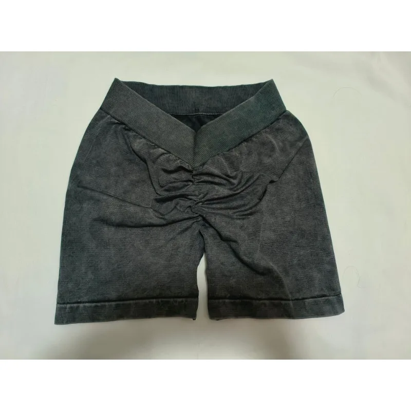 Nahtlose V-Taille Shorts Frauen Frosted Wasser Waschen Shorts Dehnbare Hohe Taille Workout Laufen Sexy Hüfte Heben Yoga Shorts Image