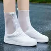 Neue weiße Regen Schuhe Abdeckungen Männer Frauen Schuh Schutz High Top Schuh Abdeckungen Wiederverwendbare Frauen Wasserdicht Schuhe Fuß Abdeckung