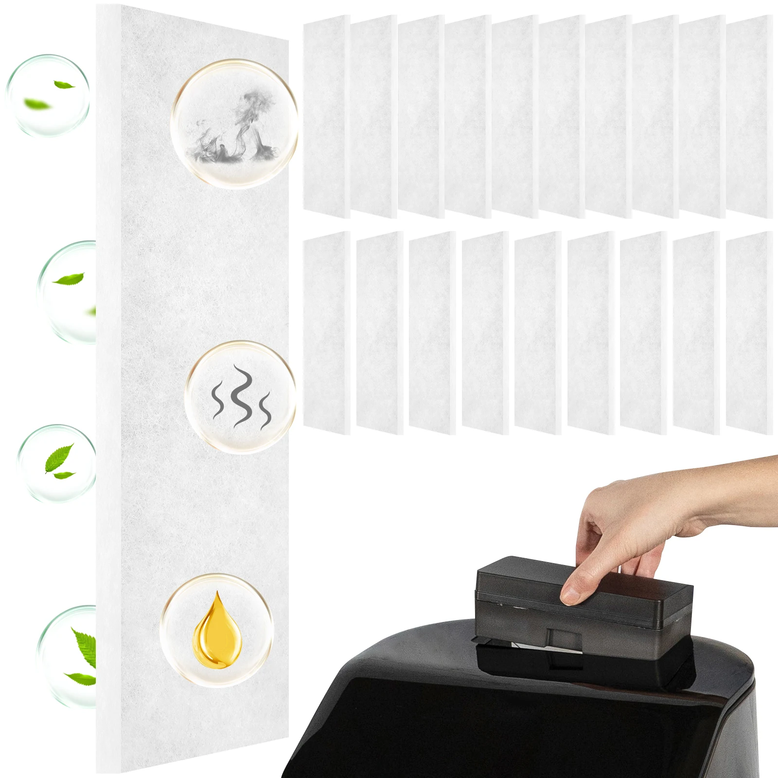 20 Stück Luft fritte use Filter Set Geruchs absorbierende Luft fritte use Filter Baumwolle Ersatz kompatibel 6qt Wirbel plus Luft fritte use Zubehör Image