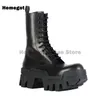 Plattform Schnürung Ausrüstung Tank Stiefel britischen Stil Stiefel Punk Goth Freizeit schuhe