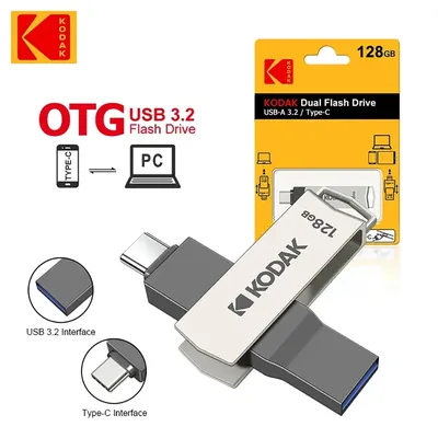 Kodak K273 Metal USB Flash Drive USB3.2 Type C Flash Drive 32GB 64GB 128GB 256GB High Speed for Car