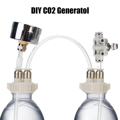 For Fish Tank Water Grass CO2 Generator System Kit With Pressure Air Flow Device Homemade CO2 DIY