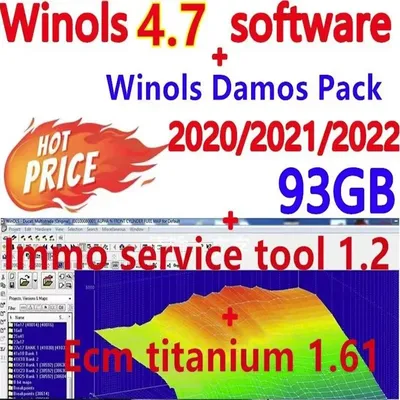 Hot sellingwinols 4.7+ 93GB winols damos BIG PACK 2020 2021 2022+ ECM TITANIUM 1.61 With 26000+ immo