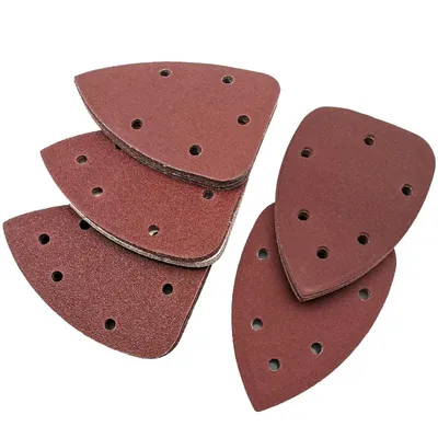 Triangle Oscillating Mouse Sand Paper Hook and Loop Sand Paper 6 Holes Aluminum Oxide Abrasive