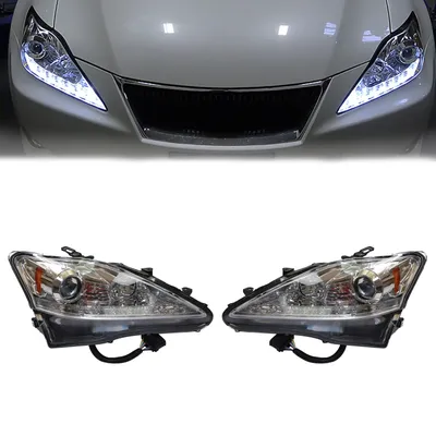 Fits 2006-2013 Lexus IS250 IS350 LED And Strip Projector Headlights Lamps Left + Right