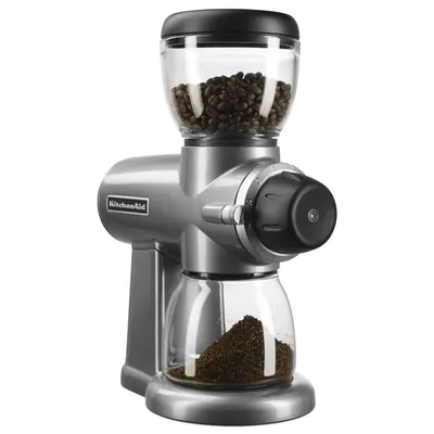 Burr Coffee Grinder, Contour Silver