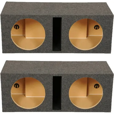 Q Power QBASS Dual 12 Inch Heavy Duty MDF Material Car Audio Subwoofer Enclosure Boxes with Shared