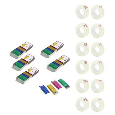 Color Staples & 5 Sets 800Pcs/Box, Office Staples Cute Mini Staples Accessories, Refills Standard