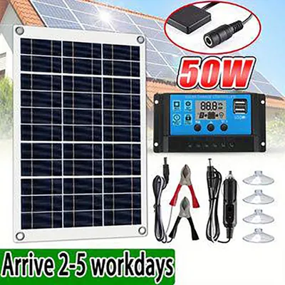 2Pcs 12V high-efficiency polycrystalline silicon solar panel power supply, PWM controller, used for