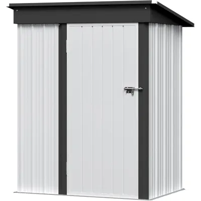 5 X 3 FT Outdoor Storage Shed Metal Garden Shed With Lockable Door Outside Waterproof Tool Shed for