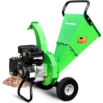 Wood Chipper Shredder, 7HP 212cc Gas Powered Heavy Duty, 3" Max Wood Diameter Capacity, 15: 1