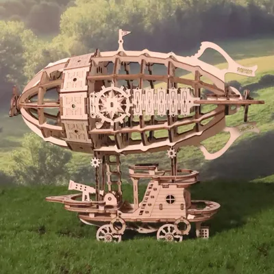 3D Wooden Puzzle Airship Model kits for Adults Model Building Kit Brain Teaser for Adults to Build