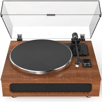 Record Player All-in-One Fidelity Turntable for Vinyl Records with Built-in 4 Stereo Speakers Phono