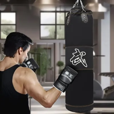 Heavy Speed Punching Bag Set with Gloves for Adults for Home Gym Kickboxing Boxing Karate MMA Muay