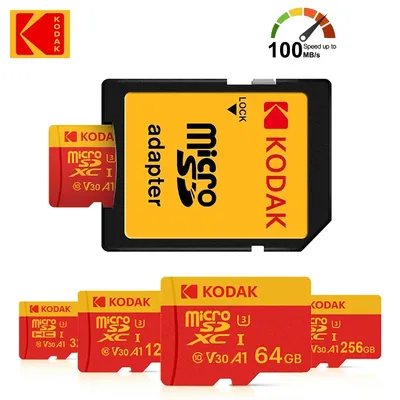 Kodak MicroSD Card RED Memory Card 32GB 64GB 128GB 256GB 512GB Class10 TF Flash Card SDXC U3 V30 4K