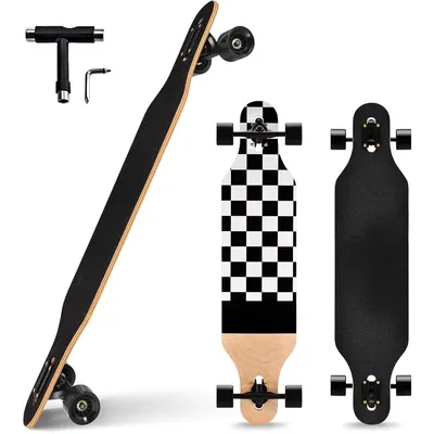 41 Inch Free Skate Long Board Skateboard, 8-story Natural Maple Straight Down Free Skate Complete