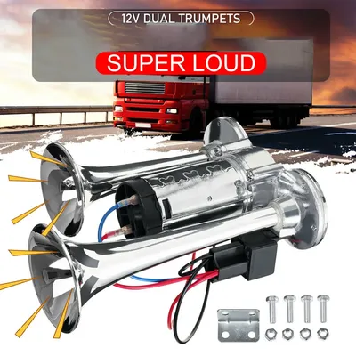 600DB Horn 12V Super Loud Car Electric Horn Dual Trumpets Air Horn Speaker For Car SUV Vehicle Boat