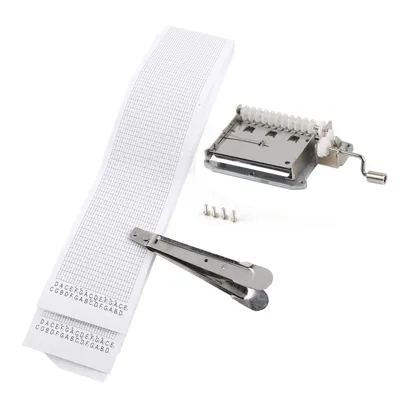 DIY 30 Note Music Box Kit - Hand Crank Mechanical Movement with 3 Blank Tapes & Hole Puncher