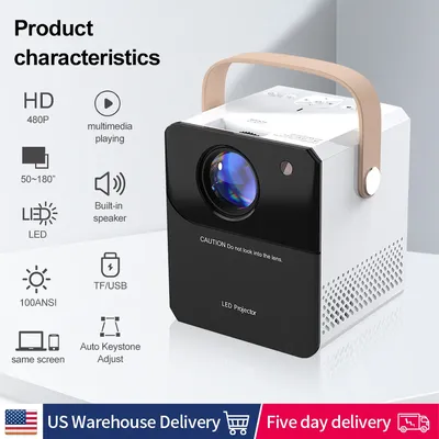 Hd Outdoor Projector Mini Projector portable supports 480P with stylish design for home