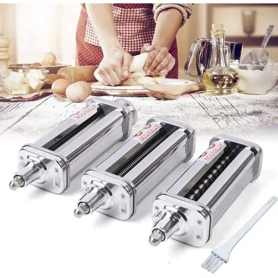 3 Pieces Pasta Maker Attachments Set Pasta Sheet Roller Cutter Maker Accessories Compatible with