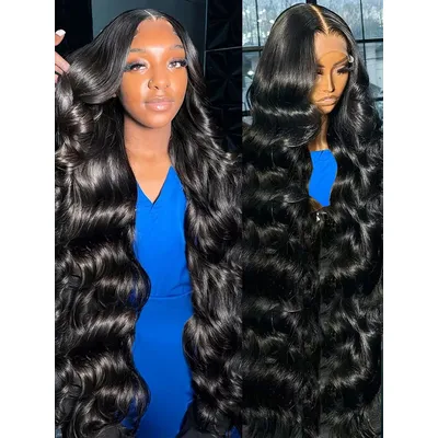 40 Inch 250 Density Body Wave Human Hair 13x4 13x6 Hd Lace Frontal Wigs Brazilian 360 Full Lace