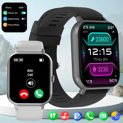 Smartwatch with call and message reminder functions, Voice assistant, Message notification