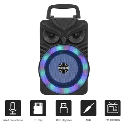 HiFi Speaker Bluetooth-Compatible 1200mAh Outdoor Portable Music Player RGB Light Portable Wireless