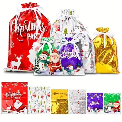 18 Christmas Gift Packaging Bags, Christmas Style Gift Packaging Bags, Various Styles of Gift