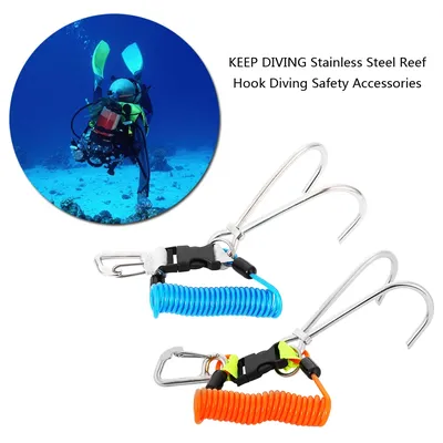 KEEP DIVING Stainless Steel Reef Hook Diving Safety Accessories (Orange)