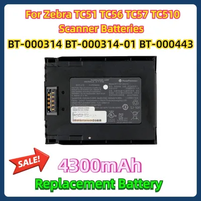 For Zebra TC51 TC56 TC57 TC510 Scanner Batteries Replacement Battery 4300mAh BT-000314 BT-000314-01