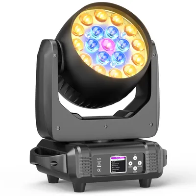 U'King 19x15W RGBW LED Moving Head Light 4in1 Beam Wash Zoom Lighting DMX512 Stage Light for DJ