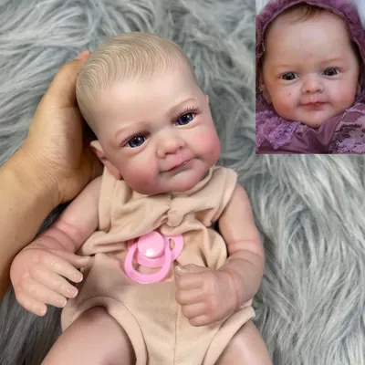 MRB 18 inch Finished Painted Reborn Doll Parts Sanya Vinyl Kit Cute Baby 3D Painting with Visible