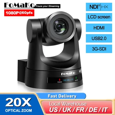 FoMaKo NDI Camera 20X Optical Zoom NDI PTZ Camera HDMI 3G-SDI IP Live Streaming PTZ Camera for