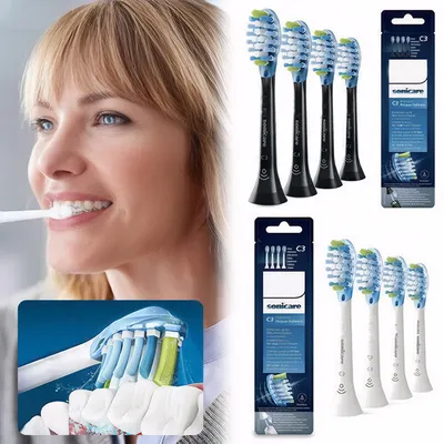 For Philips Sonicare C3 4 Pack Replacement Electric Toothbrush Heads Plaque Defence Toothbrush Brush