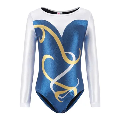 5-12 Years Kids Ballet Leotard Long Sleeve Dance Bodysuit Child Figure Skating Bright Performance