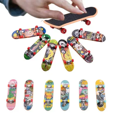 12 Styles Pattern Box Packag Beginner Mini Finger Skateboards DI Y Kits Frosted Surface Alloy Finger