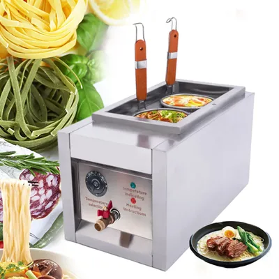 2KW Commercial Noodle Cooking Machine 2 Holes Electric Pasta Cooker W/ 2 Basket