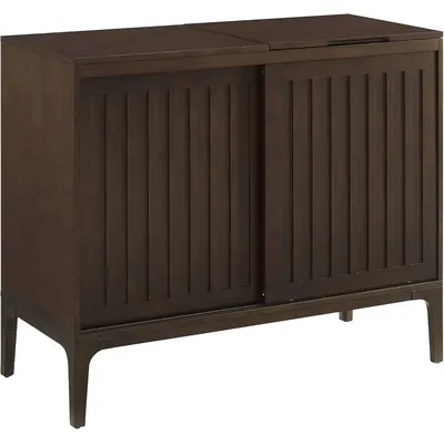 e Asher Record Storage Media Console, Dark Brown