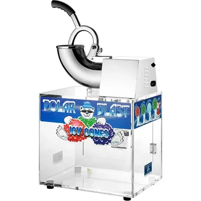 Polar Blast Snow Cone Machine Acrylic Crushed Maker Grinds Up to 500lbs of Ice Per Hour for Parties