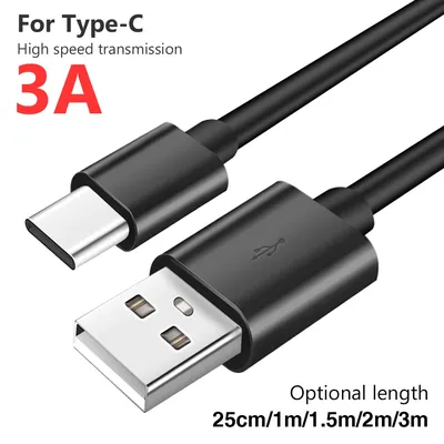 Black White USB Type C Cable For Xiaomi Redmi K20 Pro Type-C Cable USB C Fast Charger Cord For