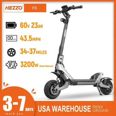 F6 60V 3200W 60-70km/h Off-road Electric Scooter Foldable Light 10 inch US Warehouse Adult Outdoor