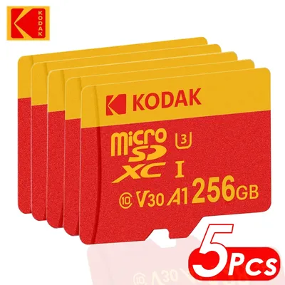 5Pcs KODAK MicroSD Card Memory Card Class10 U3 4K High Speed Flash Memory TF Flash Cards for Phone