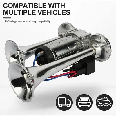 For Motorcycle Boat Truck Car Electric Horn 600dB Dual Trumpets Modification With Air Compressor and