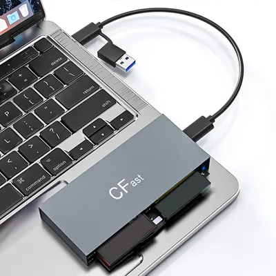 CFast Card Reader Read 6 Cards Simultaneously Memory Stick Pro Duo Adapter 5Gbps USB Card Reader for