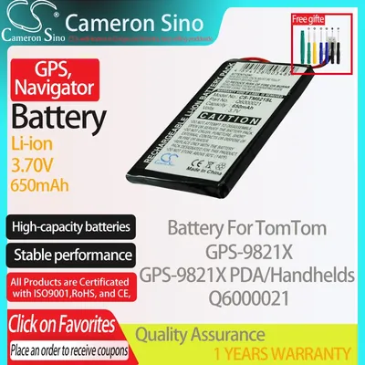 CameronSino Battery for TomTom GPS-9821X GPS-9821X PDA/Handhelds fits TomTom Q6000021 GPS,Navigator