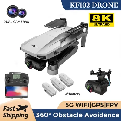 KF102 GPS Drone 4K Professional Dual HD Camera 2-Axis Gimbal Optical Flow WIFI FPV Photography