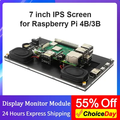 7 inch IPS Touch Screen Module for Raspberry Pi 4B/3B 1024 x 600 Display HDMI-Compatible Monitor