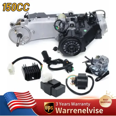 150CC 4-Stroke Single Cylinder Long Case Complete Engine CVT Y6 Scooter ATV Dirt Bike Motor Engine